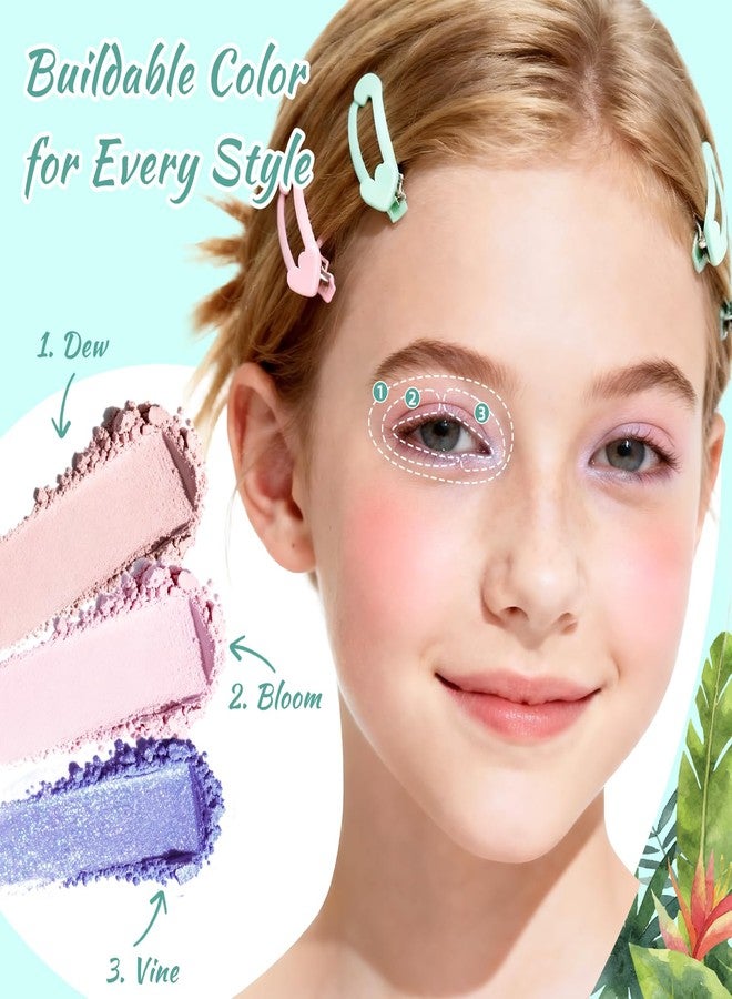 Color Nymph Girls Eye & Cheek Makeup Palette - Eyeshadow & Blush & Highlighter Palette for Teens Girls Tweens, Beginner-Friendly, Gentle Makeup Kits for Starter, Makeup Gift for Christmas (Mint Green) - Image 5